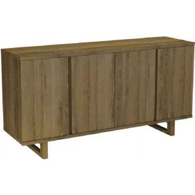 Rustic Oak 3 Door Wide Sideboard Oiled Finish