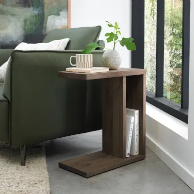 Dark Oak Sofa Table with Wire Brushed Finish