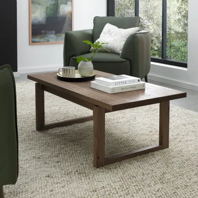 Dark Oak Coffee Table with Wire Brushed Finish