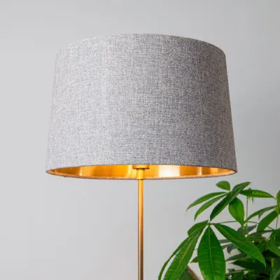 Grey Tweed Effect Shade With Gold Lining 40cm