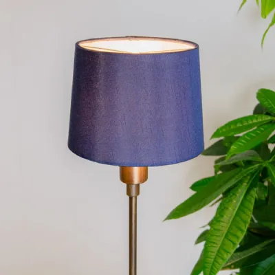 15cm Clip Shade in Faux Silk Blue