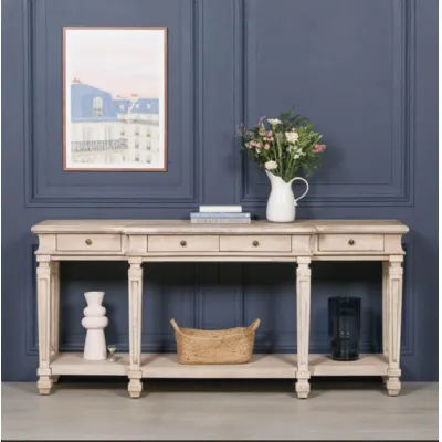 Wood Breakfront Console Table