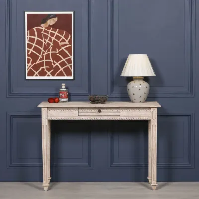 Natural Acacia Wood Dressing Hall Table with Drawer