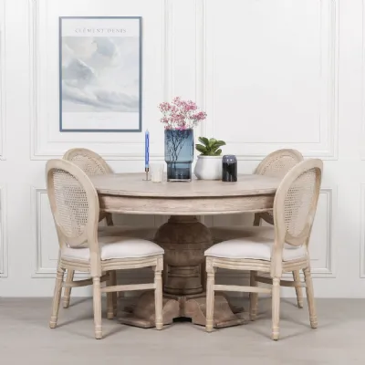 Rustic Acacia Round Ball Dining Table
