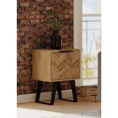 Modern Mango Wood Parquet Lamp Side Table