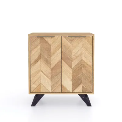 Modern Natural Mango Wood 2 Door Hall Cabinet