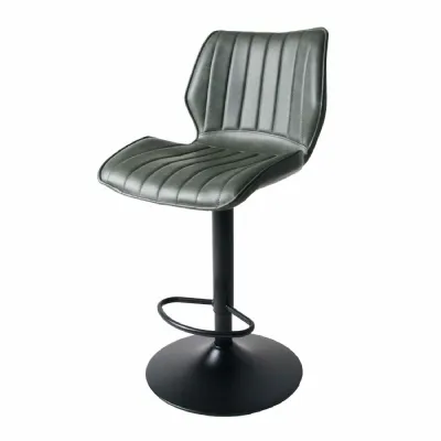 Modern Green PU Leather Upholstered Gas Lift Bar Stool
