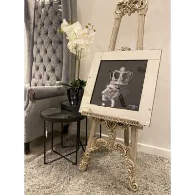 Lioness Silver Crown Wall Art Mirror Frame