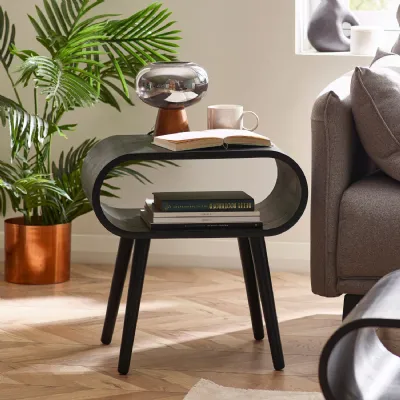Apollo Black Ash 45cm Round Side Table