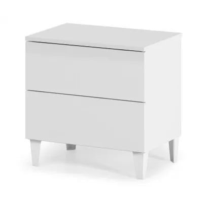 Satin White 2 Drawer Bedside Chest