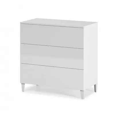 Satin White 3 Drawer Chest of Drawers
