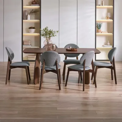 Artemis Curved Leg Walnut Dining Table