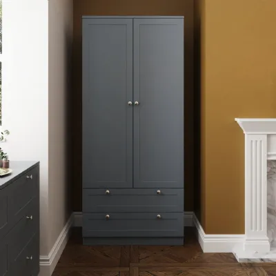 Artus Shaker 2 Door 2 Drawer Combination Wardrobe Matt Grey