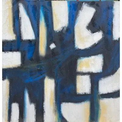 Blue and White Abstract
