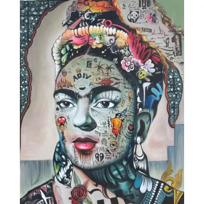 Mira Right Faced Canvas Wall Art with Acrylic Detailing