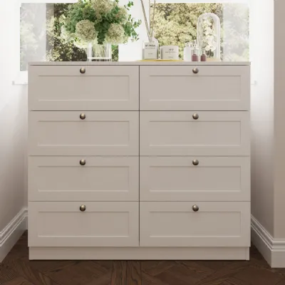 Artus Shaker 8 Drawer Chest Of Drawers Matt White