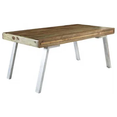 Reclaimed Wood 150cm Dining Table Metal Legs