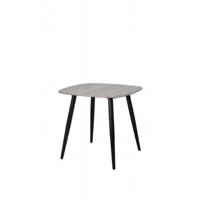 Grey Oak Effect Small Square Dining Table Black Tapered Legs