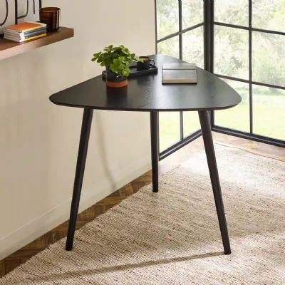 Athena Black Triangular 3 Seater Dining Table