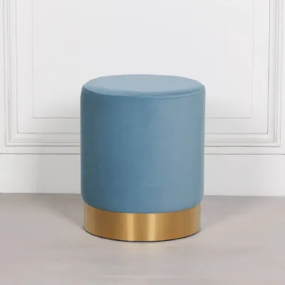 Ocean Blue Round Stool