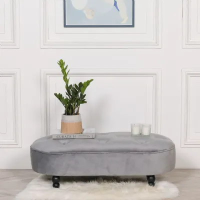 Grey Velvet Bench