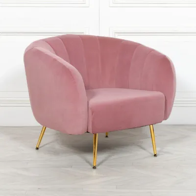 Pink Velvet Armchair