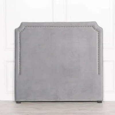 Grey Velvet 5ft King Size Headboard