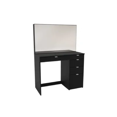 Ava 5 Drawer Dressing Table And Mirror Black