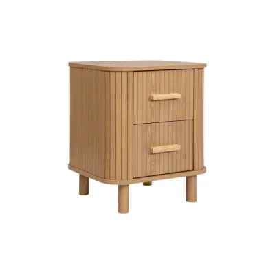 Axel 2 Drawer Fluted Bedside Oak