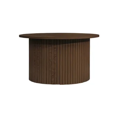 Axel Round Fluted Coffee Table Walnut