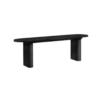 Axel Fluted Dining Bench Black