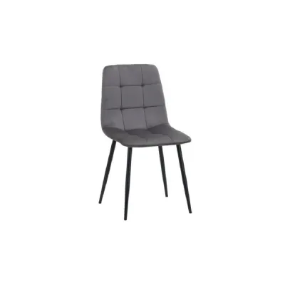 Axel Pair Of Fabric Dining Chairs Grey