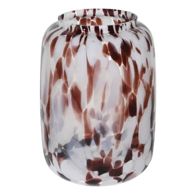 Small White Mottles Glass Vase