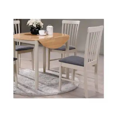 Alton Light Oak And Grey Painted Drop Edge Round Dining Table And 2 Chairs