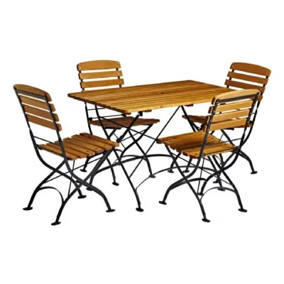 Outdoor Rectangular 120cm Folding Table and 4 Folding Chairs