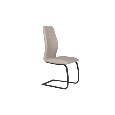 Taupe Faux Leather Upholstered Dining Chair Cantilever Base