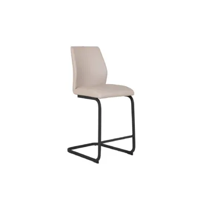 Taupe Faux Leather Counter Cantilever Kitchen Bar Stool
