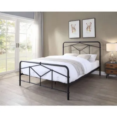 Sandblast Black Round Cornered Metal Beds