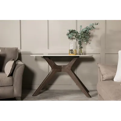 Brown Wooden Console Table Sintered Stone Top