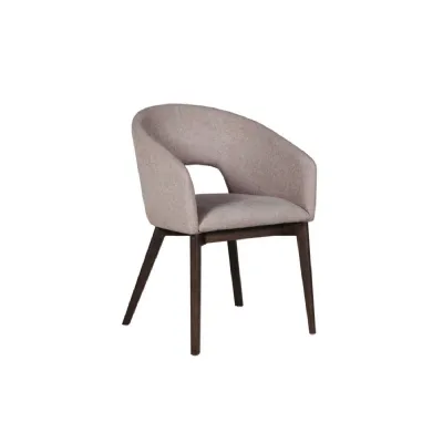 Latte Textured Fabric Dining Chair Dark Wood Legs