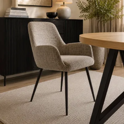 Barley Dining Chair (set Of 2) Cookies And Cream Chenille