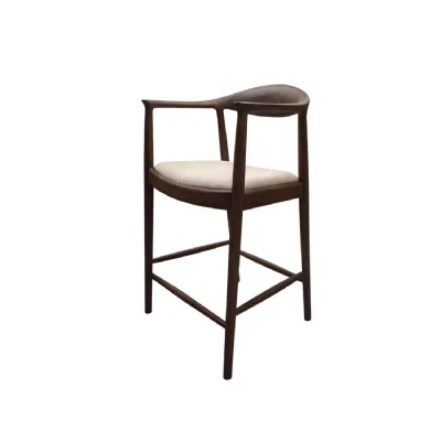 ALUXO Fern Walnut Barstool in Oatmeal Boucle Default Title