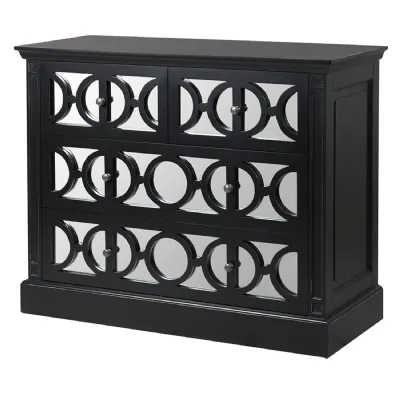 Black Fayence 2 2 Mirrored Chest of Drawers