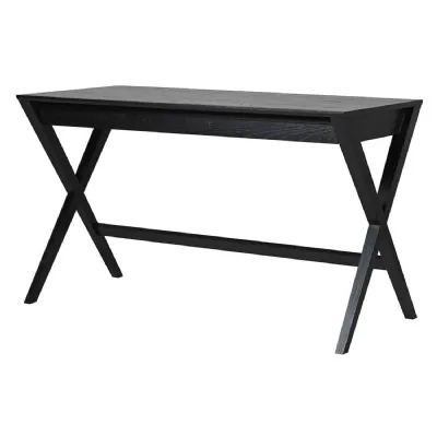 Black Cross Leg Desk with Drawer