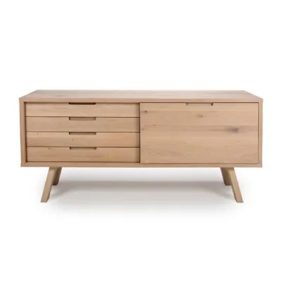 Large 160cm Wide Rustic Oak Stone Washed Sideboard