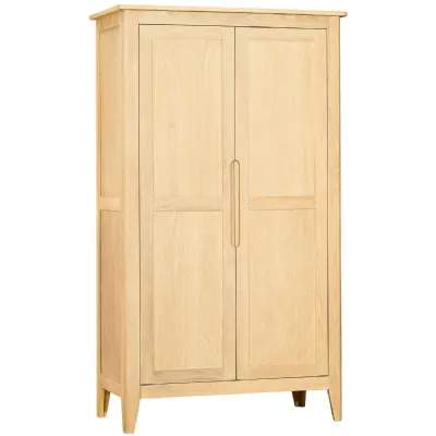 Light Oak Double All Hanging Wardrobe with Shelving