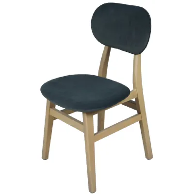 UPHOLSTERED DINING CHAIR DARK GREY PAD