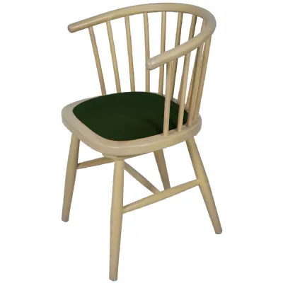 UPHOLSTERED DINING CARVER CHAIR GREEN PAD