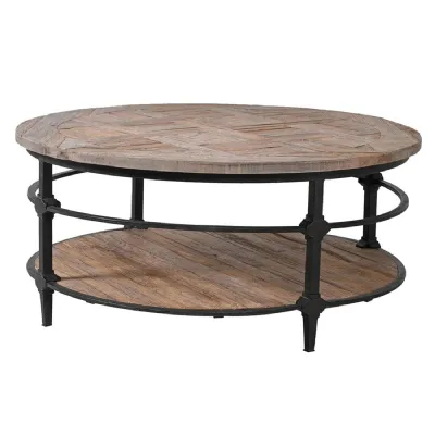 Reclaimed Oak Parquet Top Coffee Table