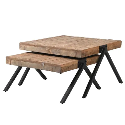 Nest of 2 Reclaimed Oak Coffee Tables